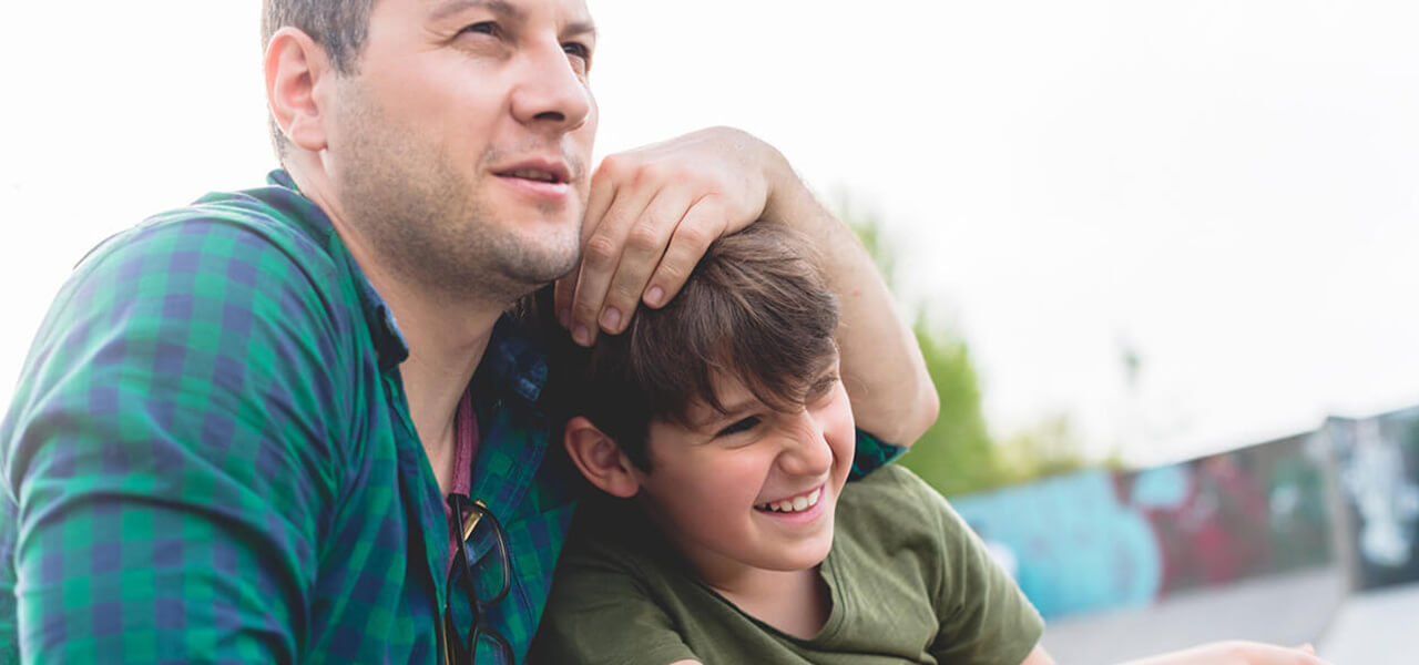 Dad Arm Around Teenage Son